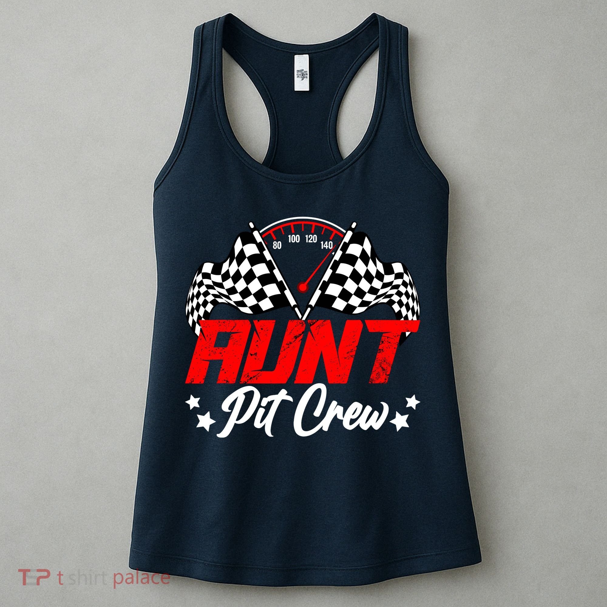 Aunt Pit Crew Birthday Party Race Car Lover Racing Family Women's Tank Top