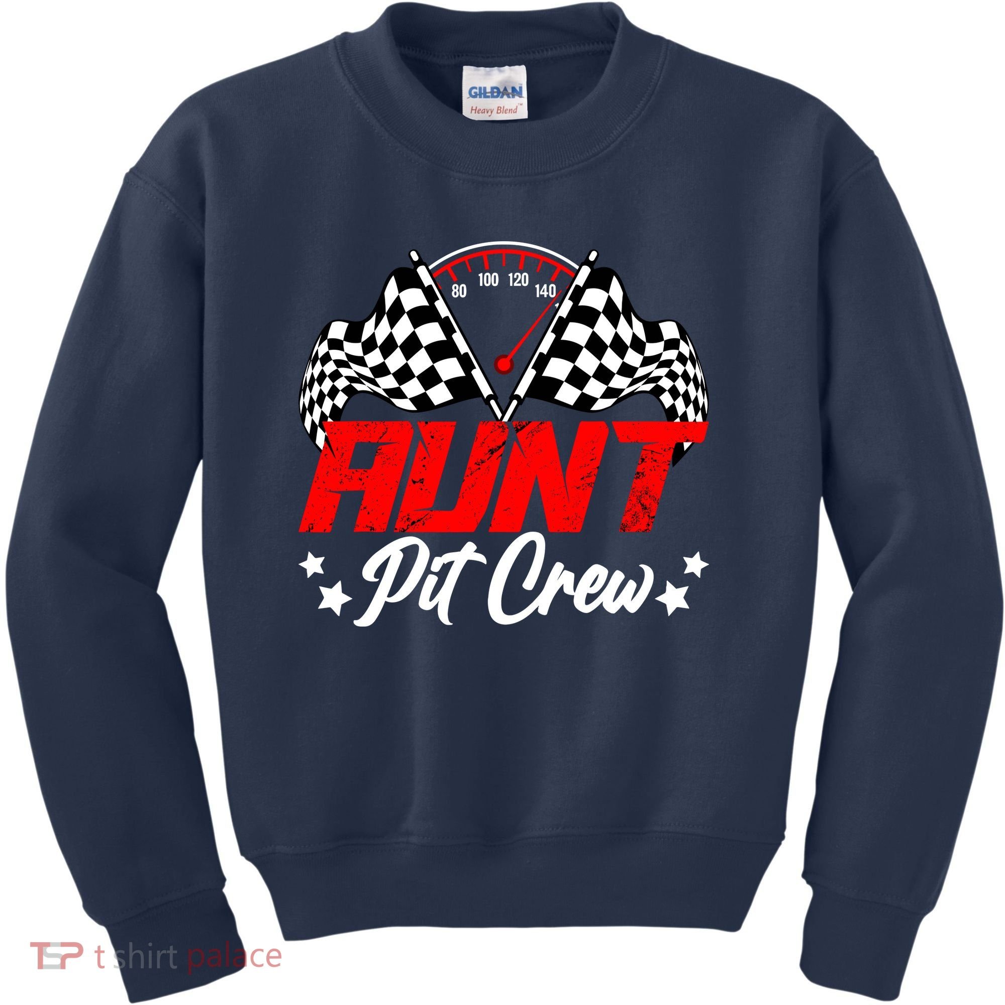Aunt Pit Crew Birthday Party Race Car Lover Racing Family Kids Sweatshirt