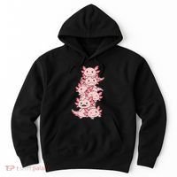 Axolotl Pile Cute Animals Kawaii Anime Hoodie thumb 0