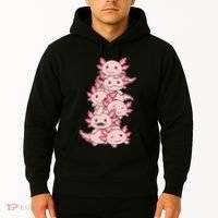 Axolotl Pile Cute Animals Kawaii Anime Hoodie thumb 2
