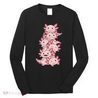 Axolotl Pile Cute Animals Kawaii Anime Long Sleeve Shirt thumb 0