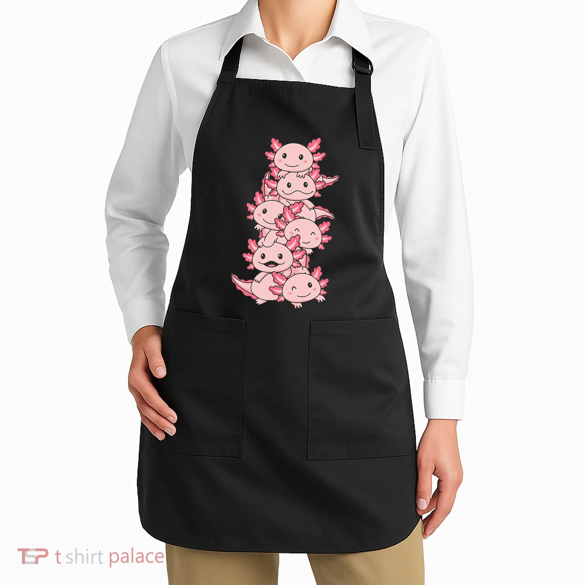 Axolotl Pile Cute Animals Kawaii Anime Apron