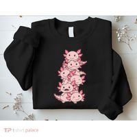 Axolotl Pile Cute Animals Kawaii Anime Sweatshirt thumb 2