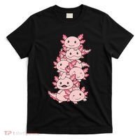 Axolotl Pile Cute Animals Kawaii Anime T-Shirt thumb 0
