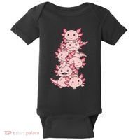 Axolotl Pile Cute Animals Kawaii Anime Baby Bodysuit thumb 0