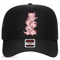 Axolotl Pile Cute Animals Kawaii Anime Hat thumb 0