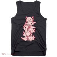 Axolotl Pile Cute Animals Kawaii Anime Tank Top thumb 0