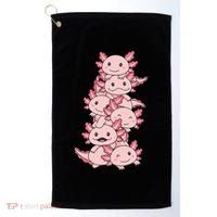 Axolotl Pile Cute Animals Kawaii Anime Golf Towel thumb 0