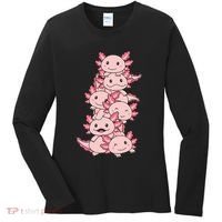 Axolotl Pile Cute Animals Kawaii Anime Women's Long Sleeve Shirt thumb 0