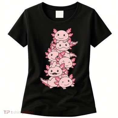 Axolotl Pile Cute Animals Kawaii Anime Women's T-Shirt