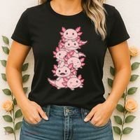 Axolotl Pile Cute Animals Kawaii Anime Women's T-Shirt thumb 2