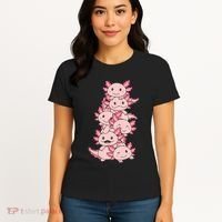 Axolotl Pile Cute Animals Kawaii Anime Women's T-Shirt thumb 4