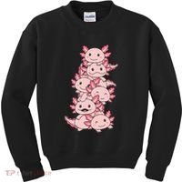 Axolotl Pile Cute Animals Kawaii Anime Kids Sweatshirt thumb 0