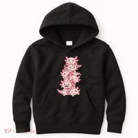 Axolotl Pile Cute Animals Kawaii Anime Kids Hoodie thumb 0