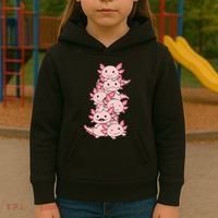 Axolotl Pile Cute Animals Kawaii Anime Kids Hoodie thumb 3