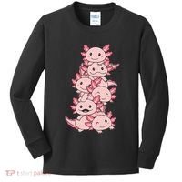 Axolotl Pile Cute Animals Kawaii Anime Kids Long Sleeve Shirt thumb 0