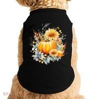 Autumn Pumpkin Cute Floral Halloween Doggie Tank thumb 0
