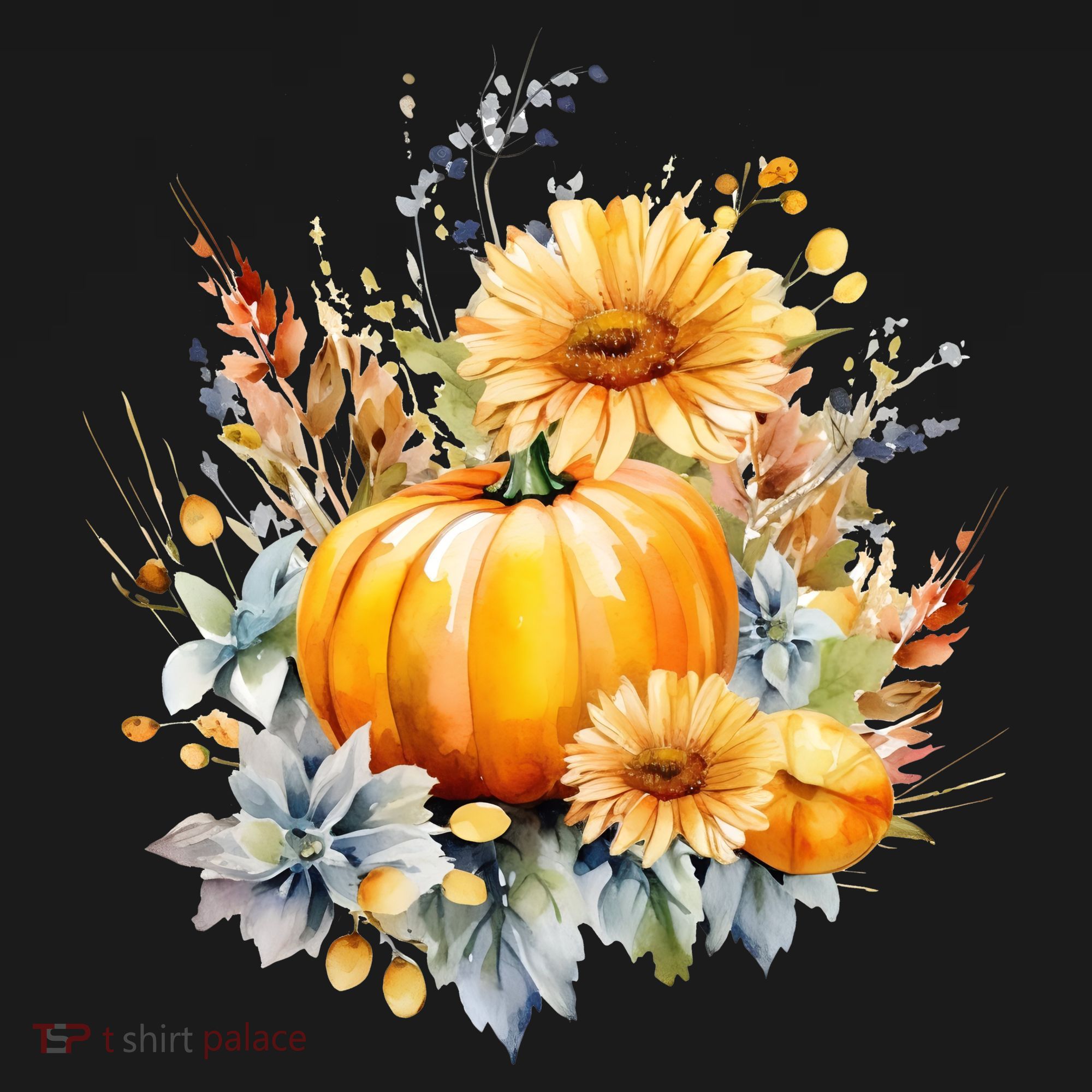 Autumn Pumpkin Cute Floral Halloween Doggie Tank