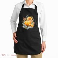Autumn Pumpkin Cute Floral Halloween Apron thumb 2