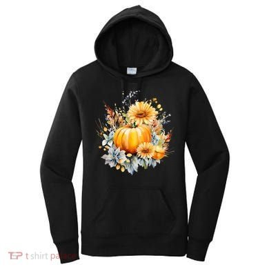 Autumn Pumpkin Cute Floral Halloween Women's Hoodie