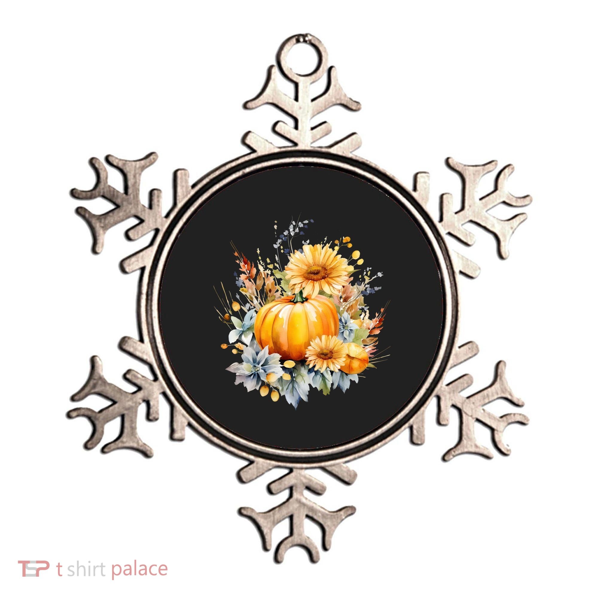 Autumn Pumpkin Cute Floral Halloween Ornament