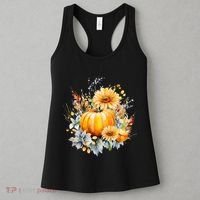 Autumn Pumpkin Cute Floral Halloween Women's Tank Top thumb 3