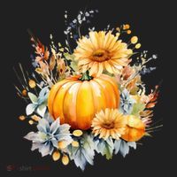 Autumn Pumpkin Cute Floral Halloween Hat thumb 2