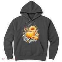 Autumn Pumpkin Cute Floral Halloween Hoodie thumb 0