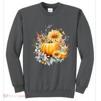 Autumn Pumpkin Cute Floral Halloween Sweatshirt thumb 0
