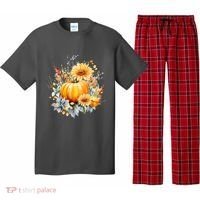 Autumn Pumpkin Cute Floral Halloween Pajama Set thumb 0