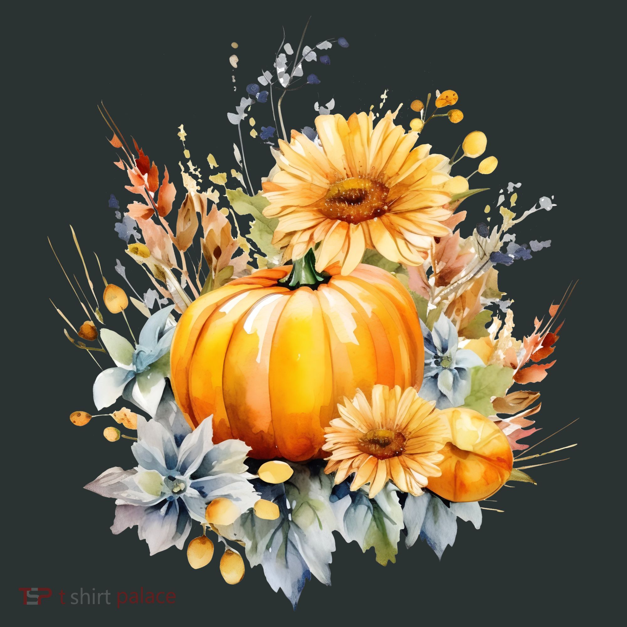 Autumn Pumpkin Cute Floral Halloween Mousepad