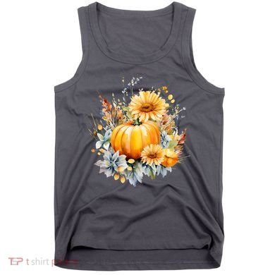 Autumn Pumpkin Cute Floral Halloween Tank Top