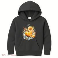 Autumn Pumpkin Cute Floral Halloween Kids Hoodie thumb 0