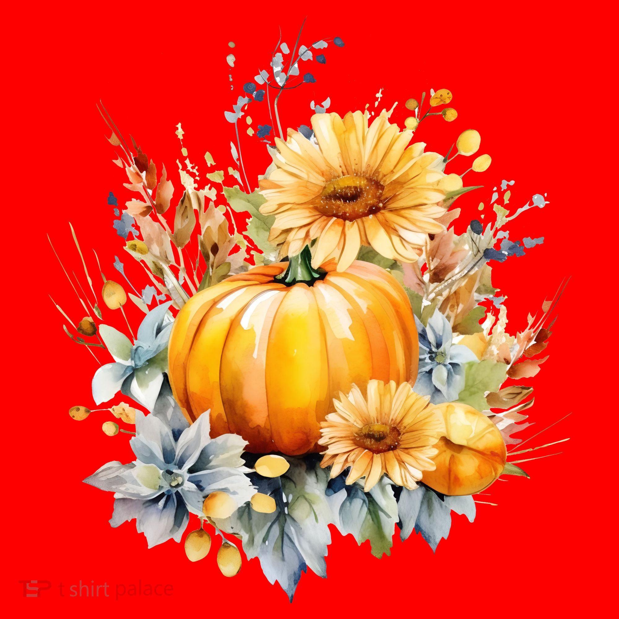 Autumn Pumpkin Cute Floral Halloween Santa Hat