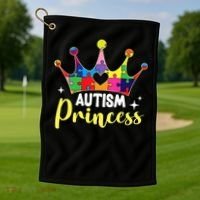 Autism Princess Daughter Autism Awareness Golf Towel thumb 1