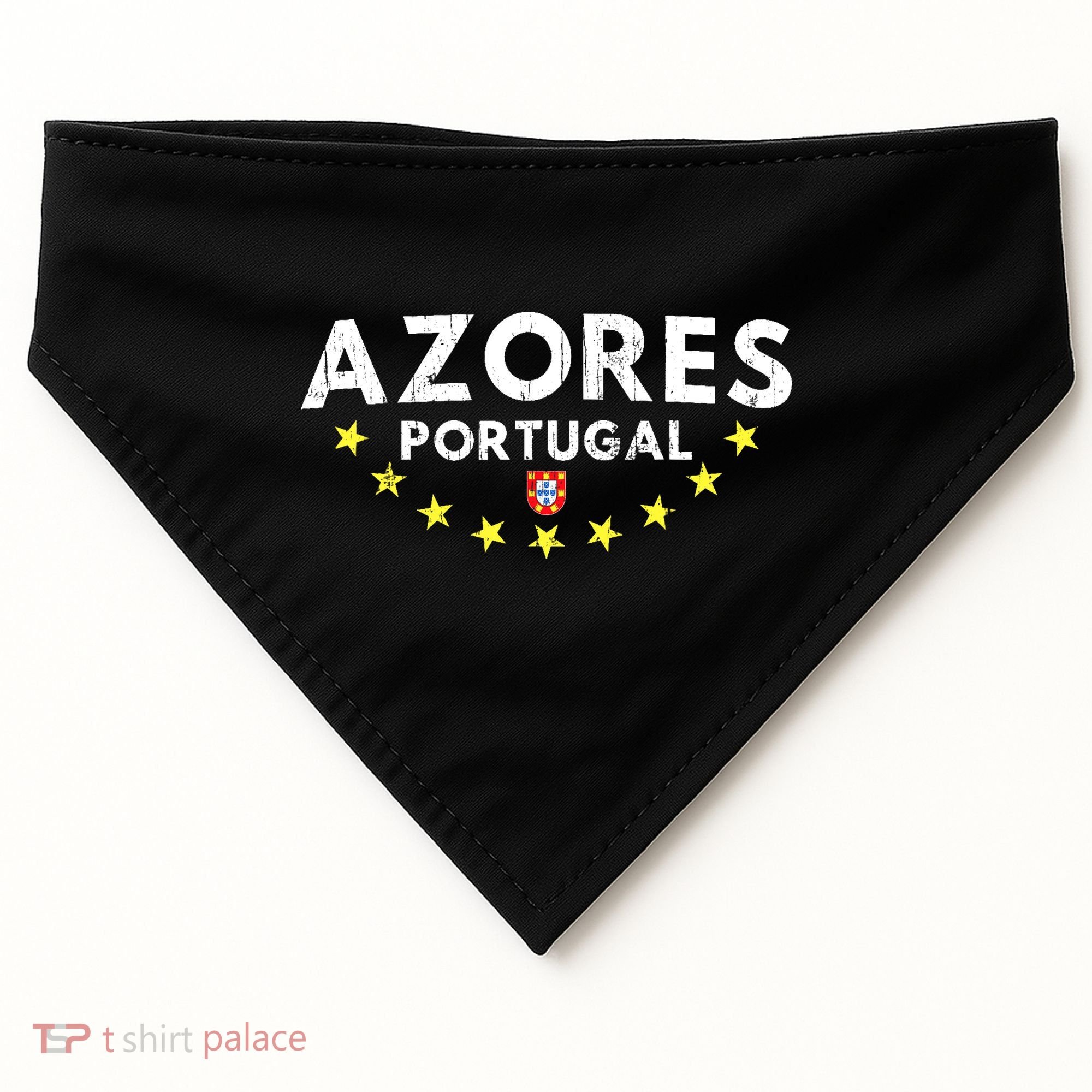 Azores Portugal - Distressed Souvenir Vacation Azorean USA-Made Doggie Bandana