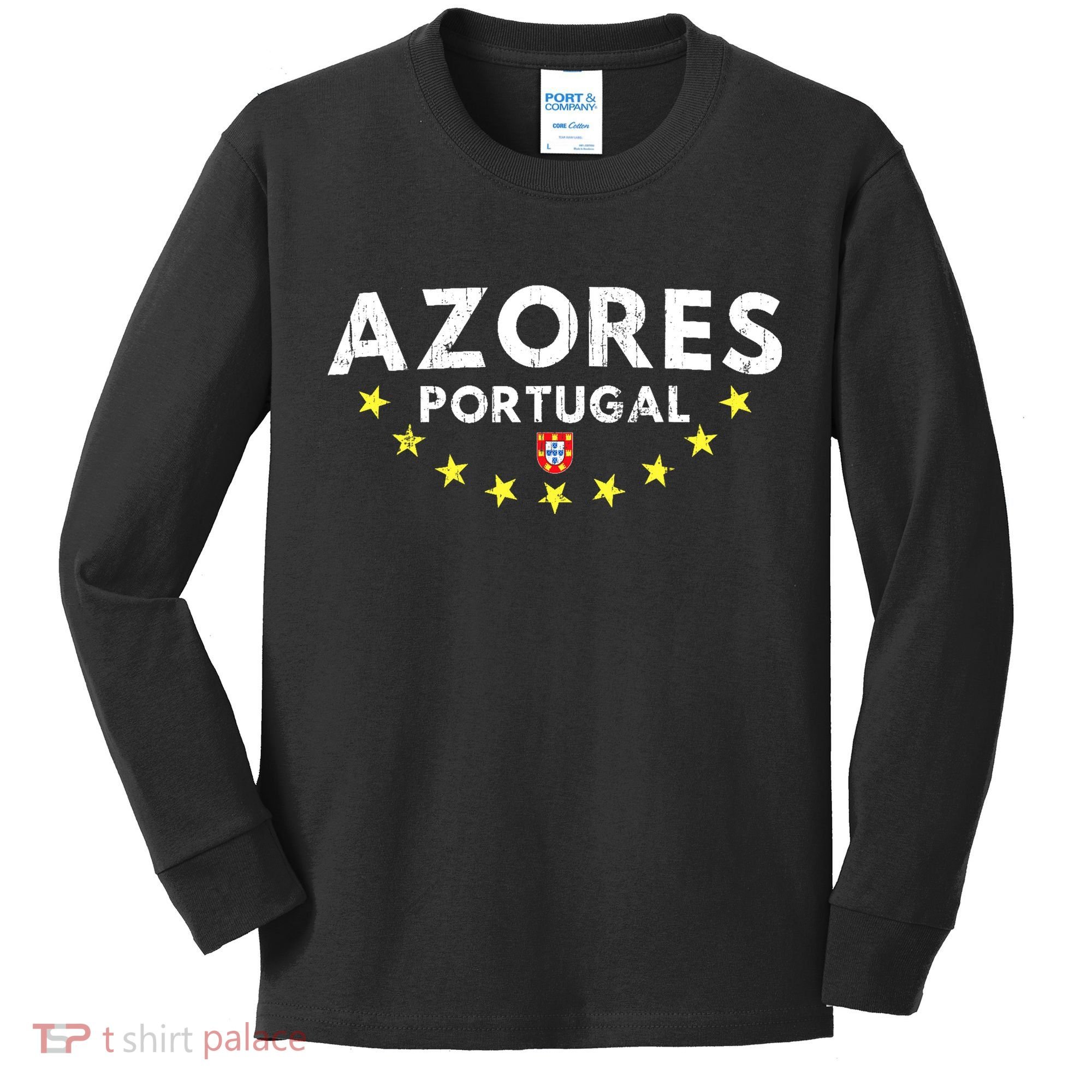 Azores Portugal - Distressed Souvenir Vacation Azorean Kids Long Sleeve Shirt