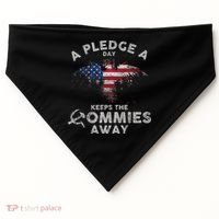A Pledge Day Keeps The Commies Away Patriotic Eagle American USA-Made Doggie Bandana thumb 0