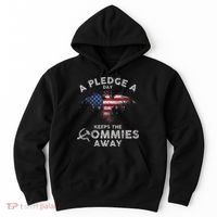 A Pledge Day Keeps The Commies Away Patriotic Eagle American Hoodie thumb 0