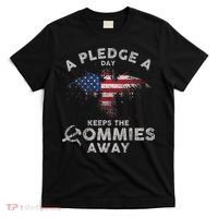 A Pledge Day Keeps The Commies Away Patriotic Eagle American T-Shirt thumb 0