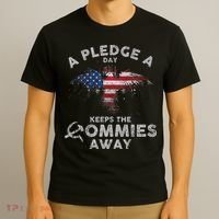 A Pledge Day Keeps The Commies Away Patriotic Eagle American T-Shirt thumb 3