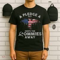 A Pledge Day Keeps The Commies Away Patriotic Eagle American T-Shirt thumb 6