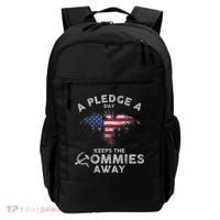 A Pledge Day Keeps The Commies Away Patriotic Eagle American Backpack thumb 0