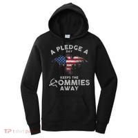 A Pledge Day Keeps The Commies Away Patriotic Eagle American Women's Hoodie thumb 0