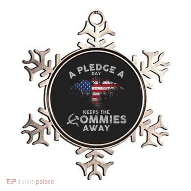 A Pledge Day Keeps The Commies Away Patriotic Eagle American Ornament