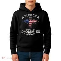 A Pledge Day Keeps The Commies Away Patriotic Eagle American Kids Hoodie thumb 4