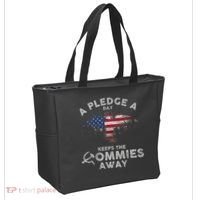 A Pledge Day Keeps The Commies Away Patriotic Eagle American Tote Bag thumb 2