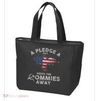 A Pledge Day Keeps The Commies Away Patriotic Eagle American Tote Bag thumb 3