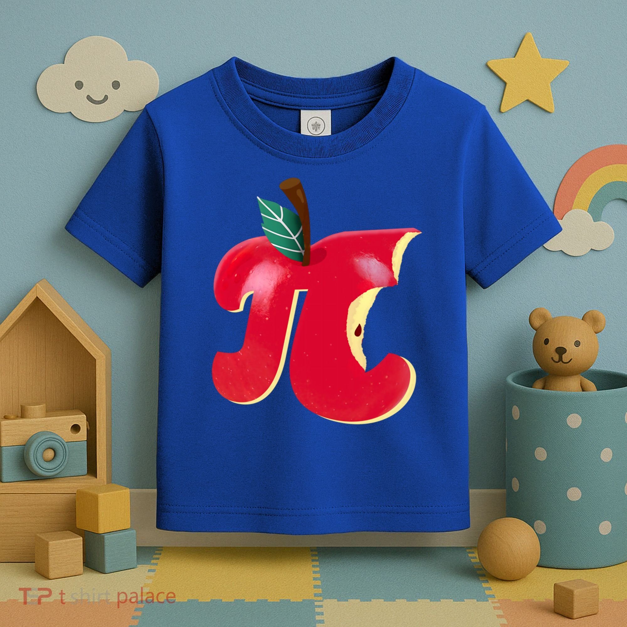 Apple Pi Day Funny Math Nerd Pie Teacher 3 14 Constant Gift Toddler T-Shirt