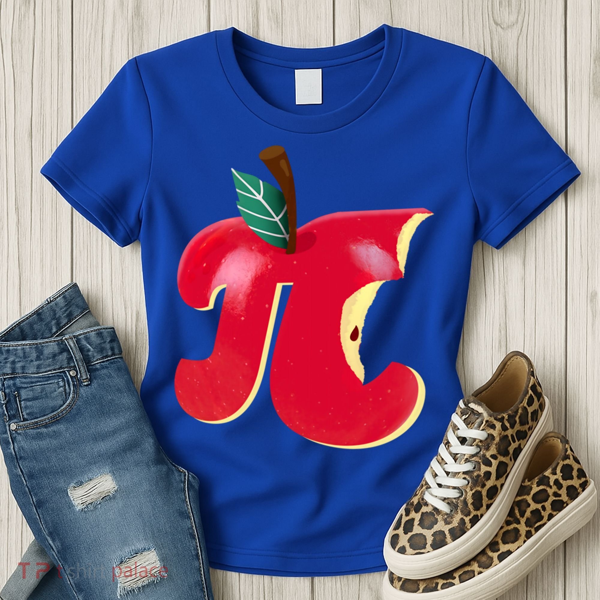 Apple Pi Day Funny Math Nerd Pie Teacher 3 14 Constant Gift Women's T-Shirt